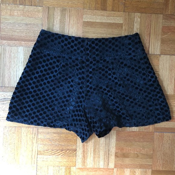 Nanette Lepore Black Burnout Velvet Dot Shorts - Picture 3 of 5